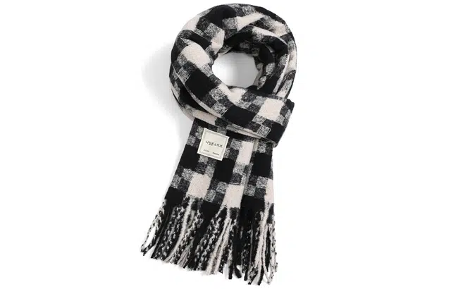 优幽兰 学生加厚护脖子防风保暖休闲小众高级感 绒线围巾 女款