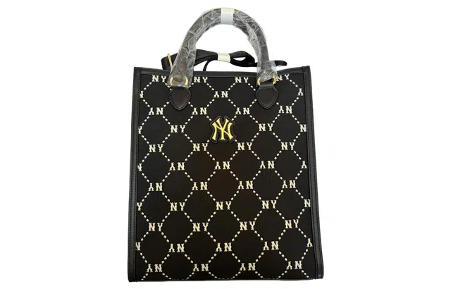 MLB Metal Logo PVC Tote Bag Medium Black 2023 AW