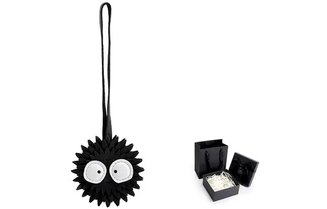 匠心手工坊 黑煤球挂件 羊皮 包包挂饰车内高级感车载吊坠车钥匙扣包带 通用 黑色