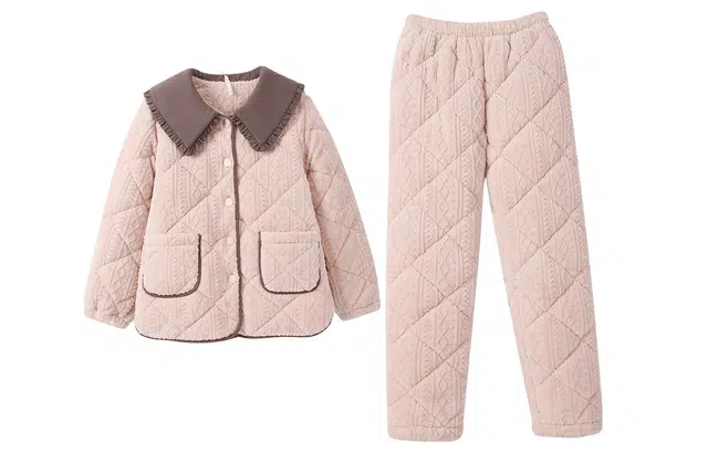 安之伴 冬季睡衣三层夹棉暖感锁温保暖甜美减龄家居套装 女款