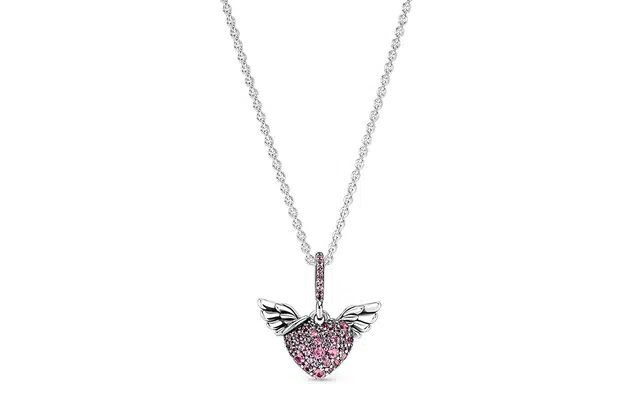 Pandora Angel Wing Pink Heart Pendant