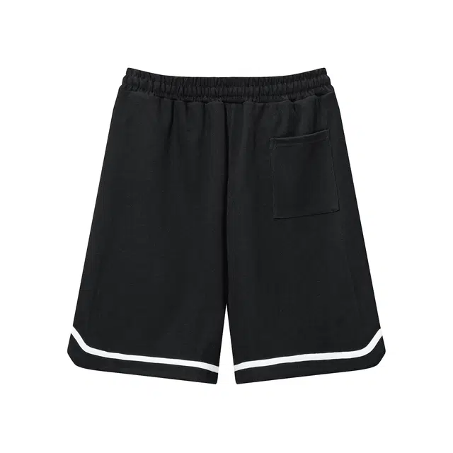 星际者 趣味字母美式高街卡通动漫篮球印花宽训练松系带五分休闲短裤 男女同款