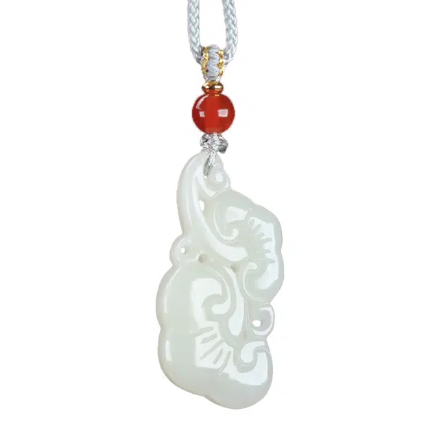 舒杰 吉祥如意 小众复古设计 和田玉 项链 男女同款情侣款 白玉
