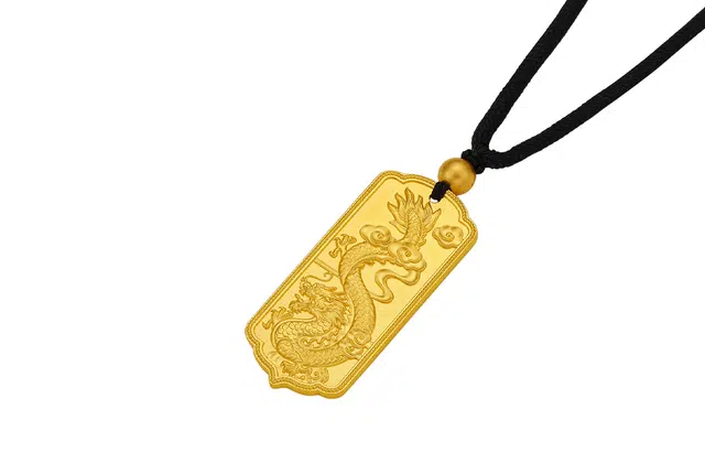 周六福 本命年古法祥龙牌 玺古金系列 龙腾顺遂 轻奢高级感 足金 按克计价 黄金项链 男女同款情侣款