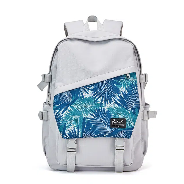 波斯丹顿 书包大学生背包潮流出差旅游背包大容量 织物 双肩包 大号 男女同款情侣款 黑色/灰色