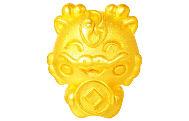 老庙 吉祥如意十二生肖龙年五福龙转运珠龙抱福气满满 足金 按克计价 黄金吊坠 女款