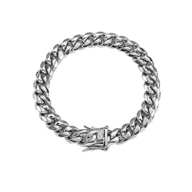 奥斯坦汀 街头加宽古巴配饰 小众设计 钛钢 手链 男款