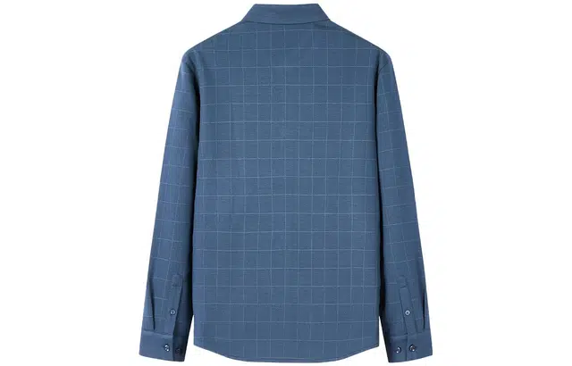 爱登堡 新款纯色长袖衬衫 男款 深蓝色