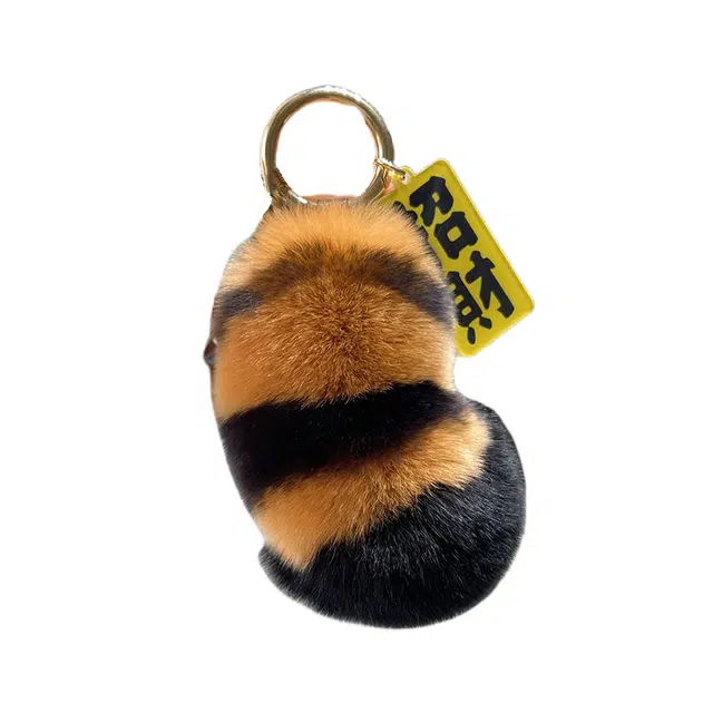 一点潮玩 小老虎爪子 尾巴 送招财牌 可爱潮流钥匙链 玩偶 毛绒挂件