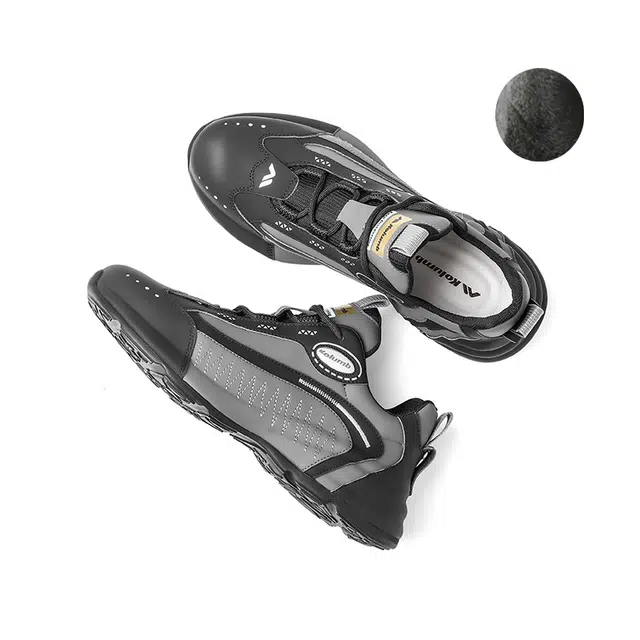 哥仑步 圆头系带 舒适百搭 减震耐磨 低帮 生活休闲鞋 男款 黑灰色