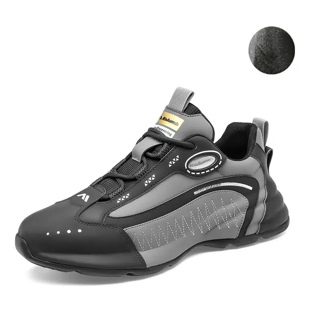 哥仑步 圆头系带 舒适百搭 减震耐磨 低帮 生活休闲鞋 男款 黑灰色