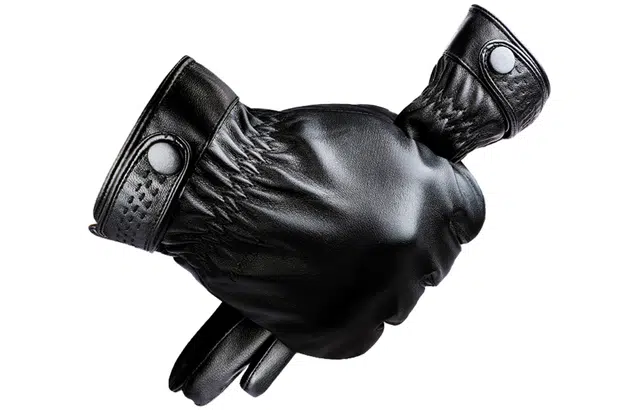 优幽兰 摩托车学生骑行真皮防风防寒东北加厚骑车分指五指滑雪保暖穿搭 实用通勤便携 手套 男款