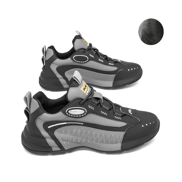 哥仑步 圆头系带 舒适百搭 减震耐磨 低帮 生活休闲鞋 男款 黑灰色