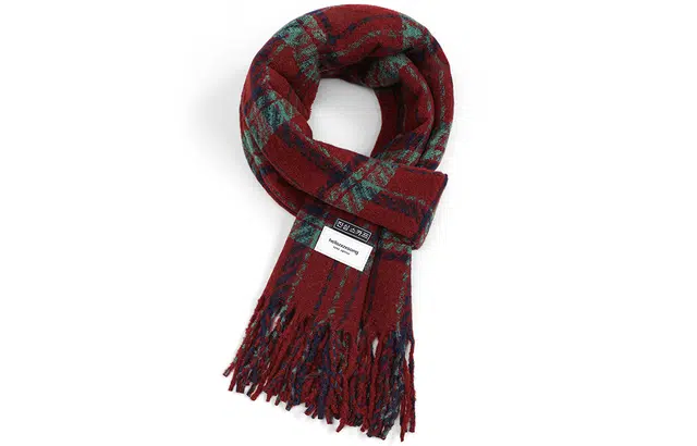 优幽兰 氛围感保暖加厚经典款护脖子防风防寒 绒线围巾 男女同款情侣款 红色