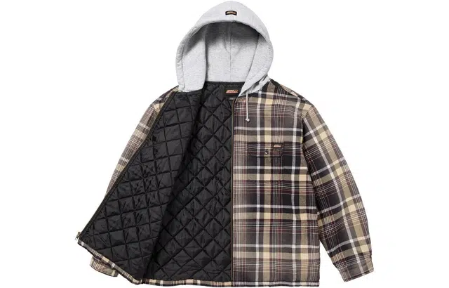 Supreme x Dickies FW23 Plaid Hooded Zip Up Shirt
