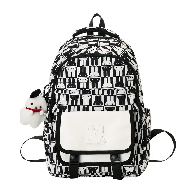 德力熊 双肩包尼龙带挂件大号双层背包 男女同款情侣款 多色