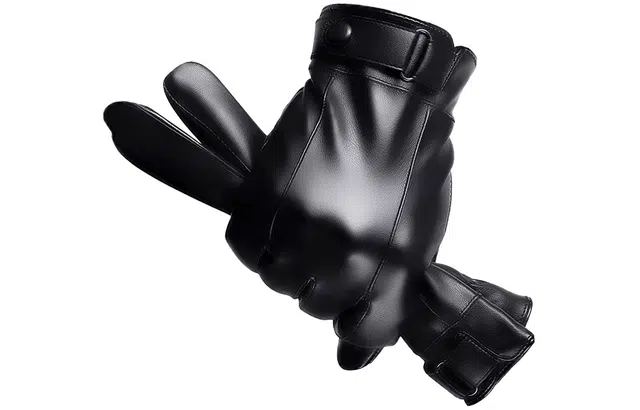 优幽兰 分指可触屏真皮保暖纯色防滑耐磨防风防寒防水摩托车骑车 设计感高级感小众机车风穿搭 手套 男款