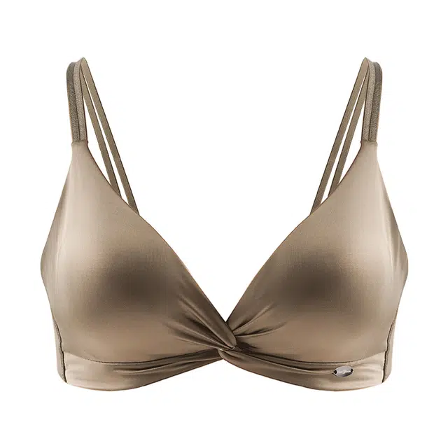 丝之莎 法式三角杯小胸聚拢缎面无钢圈收副乳轻薄细带美背文胸 女款