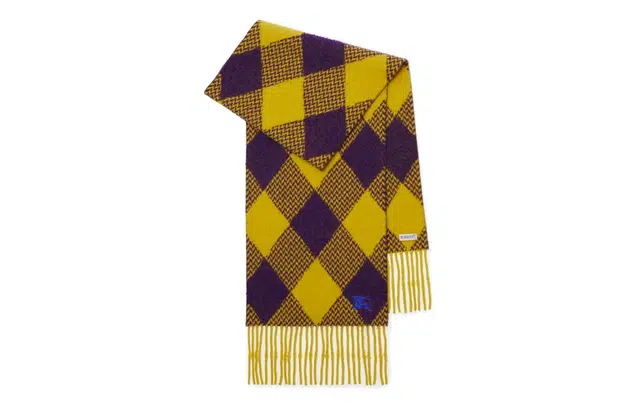 Burberry Diamond Pattern Scarf Yellow