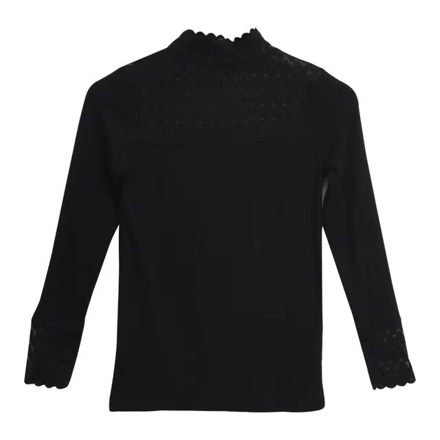 俏佳人 秋冬半高领可内外穿搭蕾丝衣领针织时尚修身保暖上衣 女款