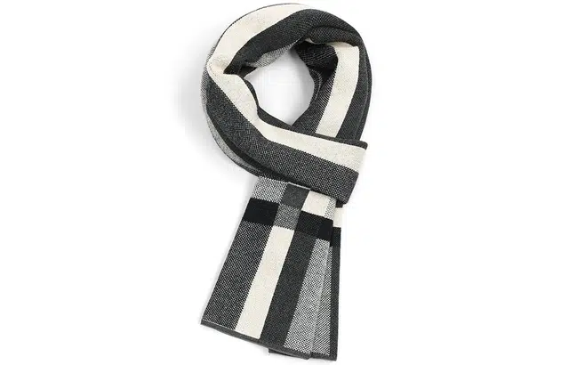 优幽兰 百搭休闲时尚 经典撞色设计感商务防风防寒 针织加厚护脖子韩系高级感 绒线围巾 男款