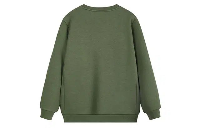 儿童款 安踏儿童 字母印花圆领长袖套头卫衣 墨玉绿