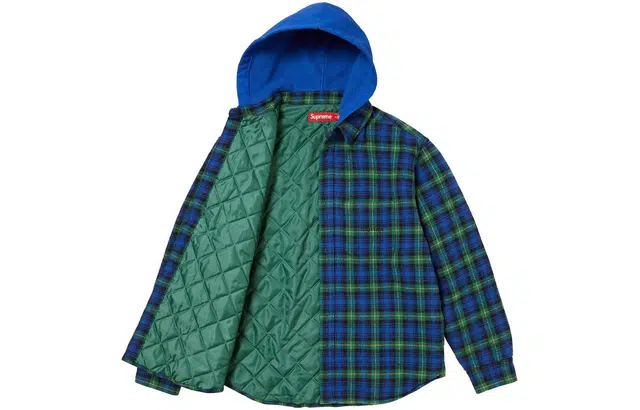 Supreme FW23 FW23 WEEK15 TARTAN FLANNEL HOODED SHIRT