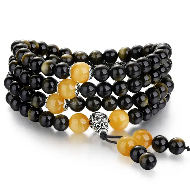 妍韵珠宝 高级感国风 黑曜石 玉石手串 男女同款情侣款