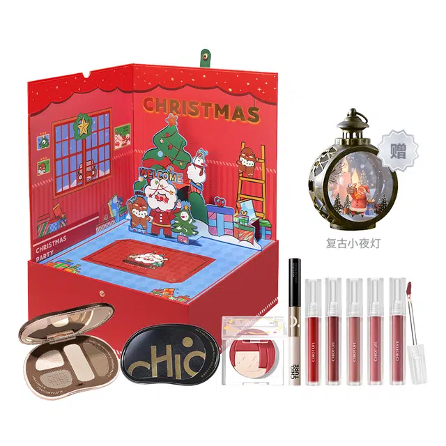 稚优泉 圣诞奇妙夜限定礼盒 唇釉眼影腮红修容 女友生日圣诞送礼彩妆套装