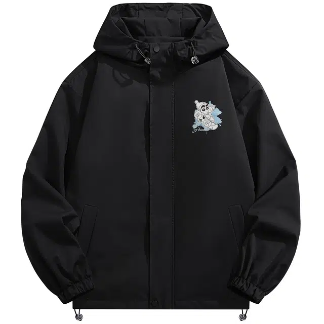 蜡笔小新 山系户外休闲卡通滑板小新字母印花休闲宽松夹克外套 男女同款