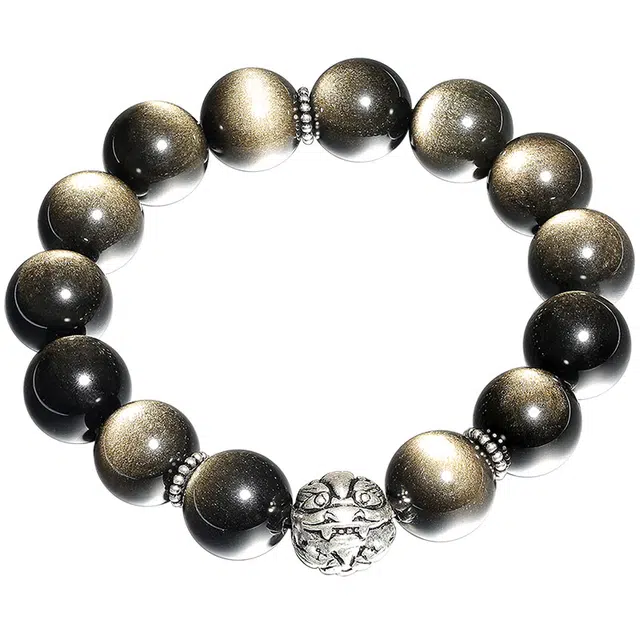 妍韵珠宝 貔貅国风设计 黑曜石 玉石手串 男女同款情侣款