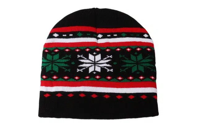 肯默 圣诞图案保暖嘻哈针织帽 腈纶 绒线帽 男女同款情侣款