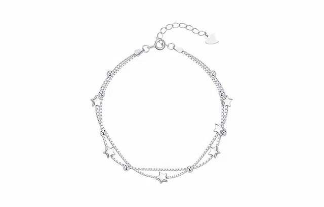 牧言 满目星河星光点点小众设计高级感 森系五角星磨砂圆珠铃铛创意手饰 合金 手链 女款