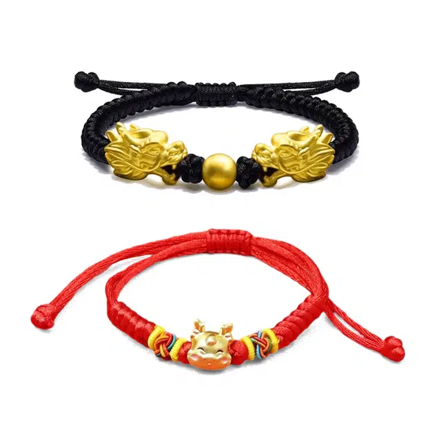 饰伴 新中式国风小众复古龙年本命年 双龙戏珠 合金 手链 男女同款情侣款