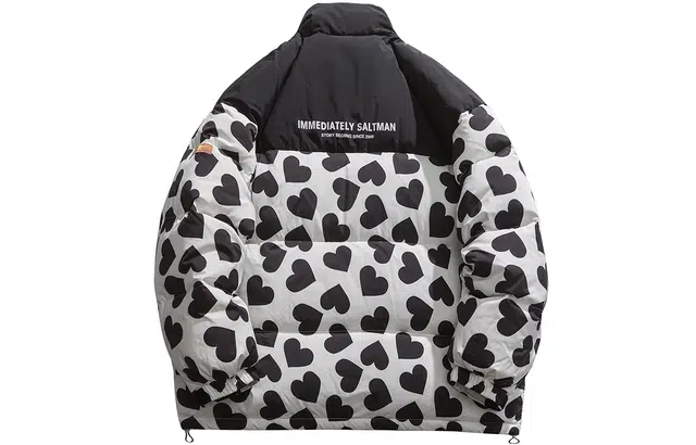 STORMATE Colorblock Heart Print Puffer Jacket