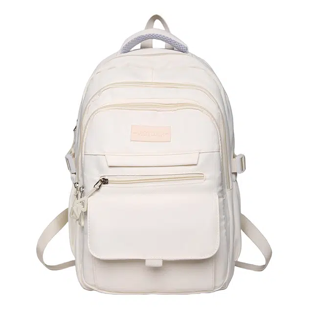 德力熊双肩包带挂件尼龙大号五色可选纯色大容量情侣男女通用