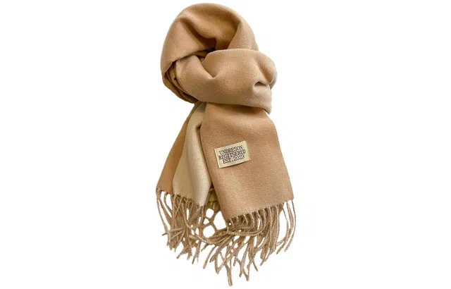 优幽兰 经典拼色长款针织加厚流苏仿羊绒外搭防风防寒保暖简约休闲高级感 绒线围巾 女款