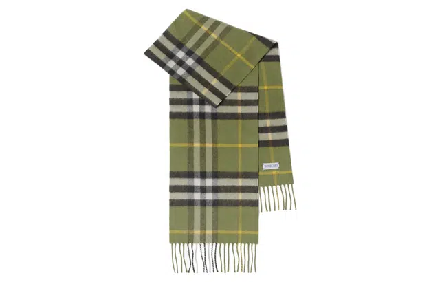 Burberry Check Tassel Scarf Kids Green