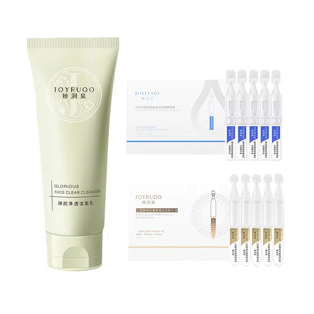 娇润泉 氨基酸臻颜净透洁面乳二裂酵母次抛精华透明质酸钠精华液卸妆膏组合套装 紧致补水保湿