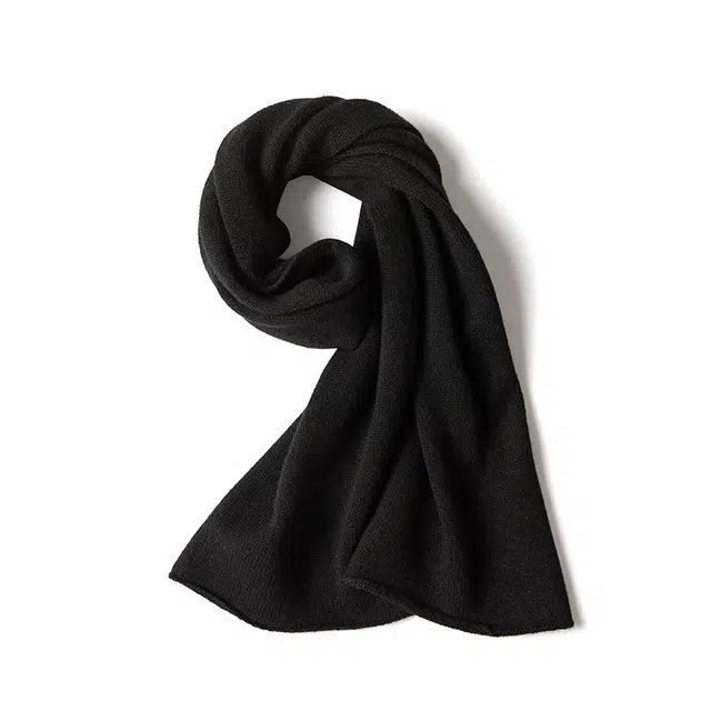 山一丸 纯色护颈保暖针织山羊绒重磅加厚简约 围巾 男女同款情侣款