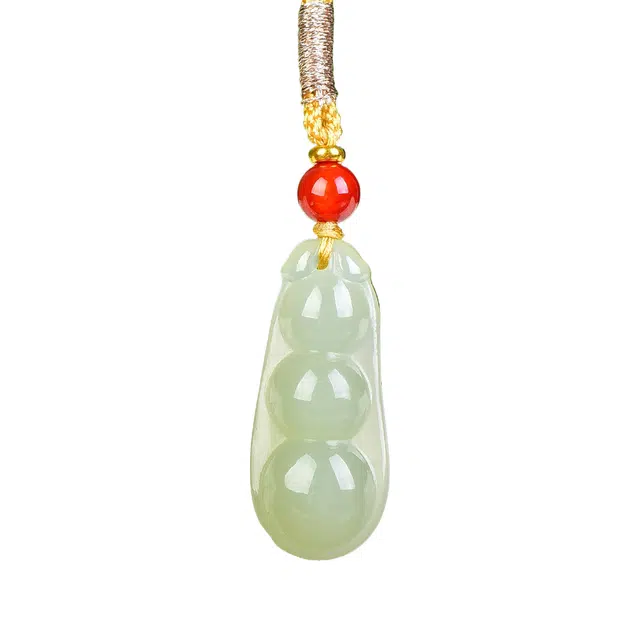 舒杰 新国风小众设计 和田玉 项链 男女同款情侣款 青白玉