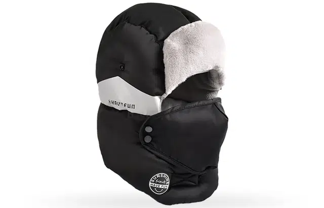 优幽兰 口罩一体毛绒帽东北加绒加厚冷帽潮流学生保暖滑雪帽显脸小 聚酯纤维 雷锋帽 男款