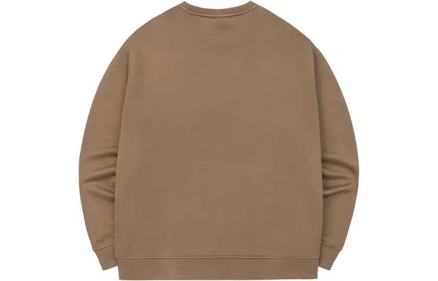 鸿星尔克 暖意绒绒 纯色休闲加厚加绒圆领套头卫衣 冬季 男款 奶咖棕