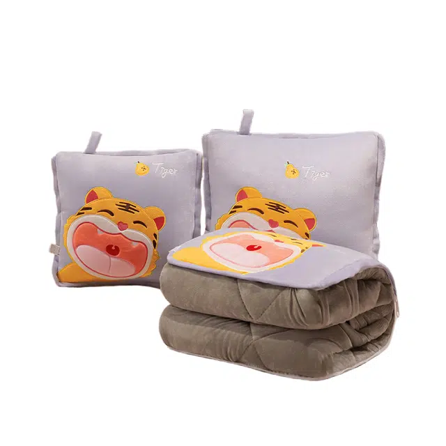 公主恋人 卡通加厚抱枕被 可爱兔子恐龙哈士奇靠枕 午睡毯 玩偶周边