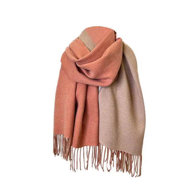 浪莎 双面加厚流苏小众设计 绒线围巾 男女同款情侣款