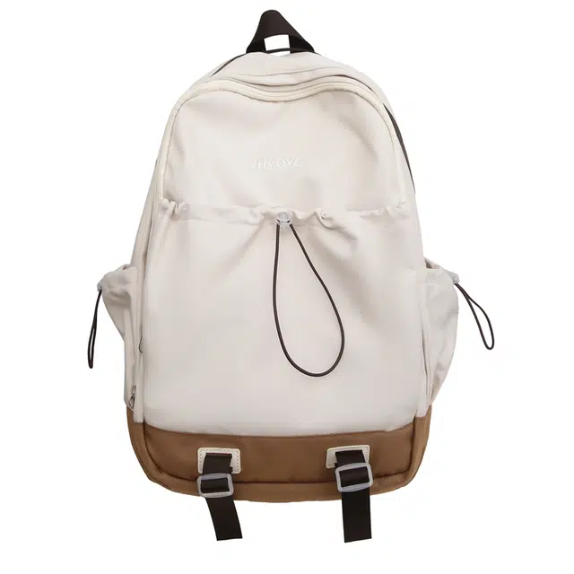 德力熊双肩包尼龙大容量三色可选个性抽绳便携简约百搭双肩包情侣男女通用多色