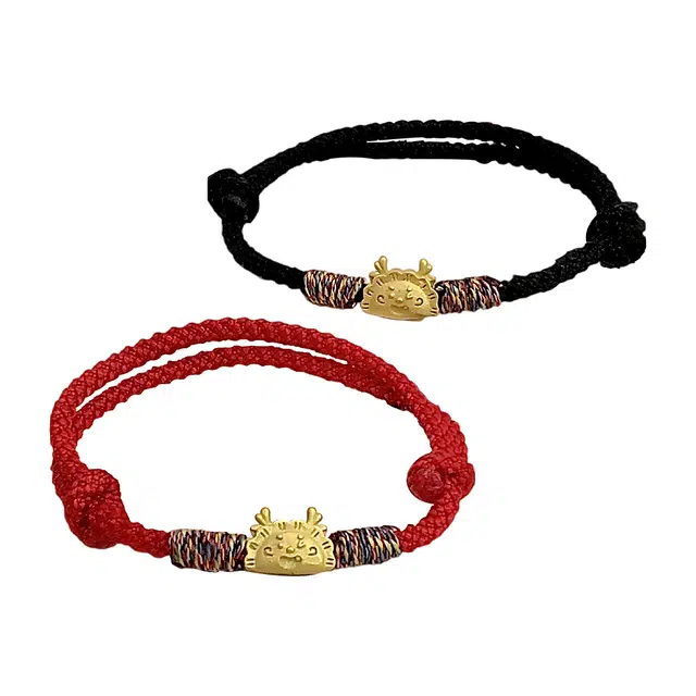 饰伴 生肖龙编织绳 龙年本命年复古手绳小众设计感手饰 铜合金 手链 男女同款情侣款