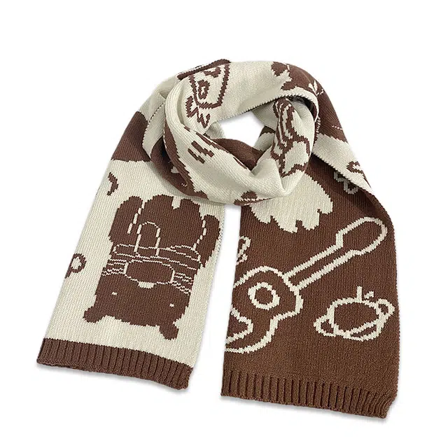 浪莎 仿羊绒围巾女冬季学院风针织披肩保暖百搭围脖