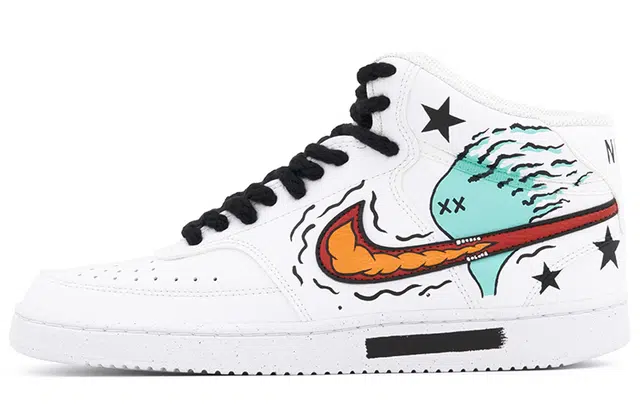 Nike Court Borough Mid Black White Green