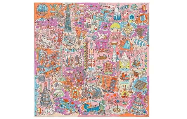 Hermes World Expo 90cm Silk Scarf